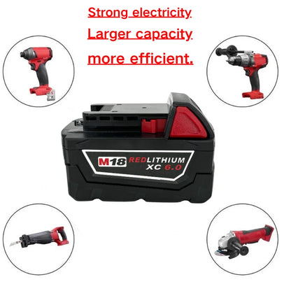 For Milwaukee M18 9000mAh 18V Li-ion Replacement Battery M18B12 For Milwaukee 18V Tool 9.0Ah Rechargeable Battery 6A Charger