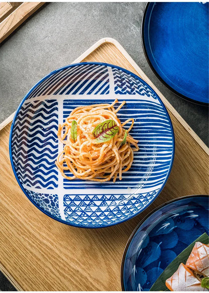 Japanese Ceramic Plate Household Turnip Plate Deep Plates Shallow Plate Turnip Dish Restaurant Hotel Creative Tableware Cooking