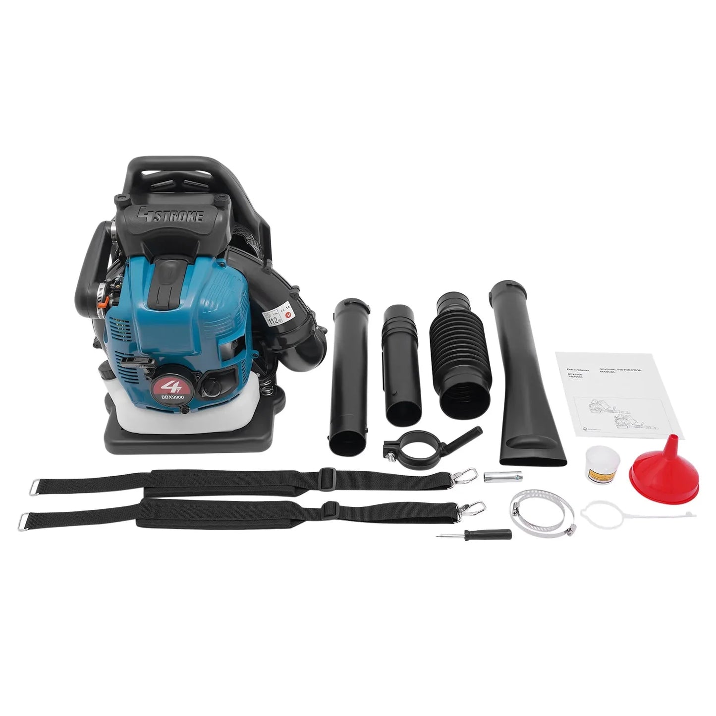 75.6CC  Backpack Leaf Blower, 4 Stroke Gas Powered Leaf Blower, with 498ft ³/s Powerful Blowing, 1.9L Large Fuel Tank