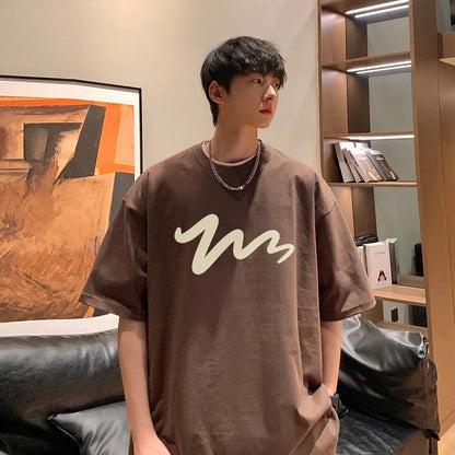 Men's T Shirt Oversized Mens White Cotton T-shirts Funny Print 5XL Casual Wear Summer Tee Shirts For Men Big Size Male Clothes