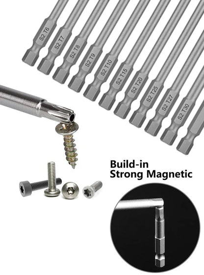 50-75-100mm Hollow Plum Blossom Extended S2 Bit Hexagon Handle Screwdriver Bit Screwdriver Tool Set