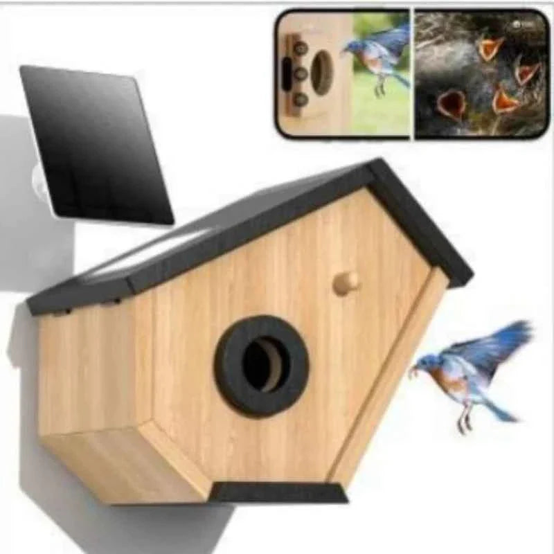 Wooden Pet Bird House Bird Hanging Warm Breeding Box Visual Viewing Outdoor Bird Cage Nest Rest Nurturing Young Cubs Place Box