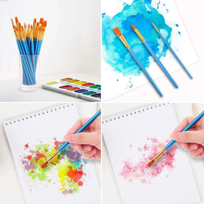 Acrylic Paint Brushes Set, 20Pcs Round Pointed Tip Artist Paintbrushes Body Face Nail Miniature Detailing Drawing Art Supplies