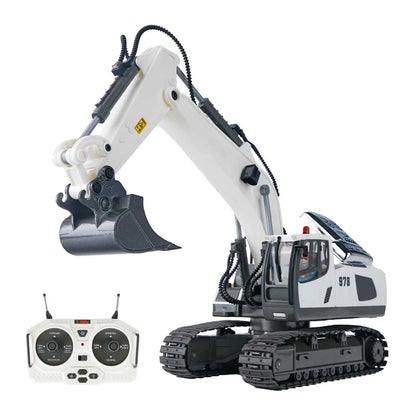 RC Excavator 1/20 2.4GHz 11CH RC Construction Truck Engineering Vehicles Educational Toys for Kids with Light Music