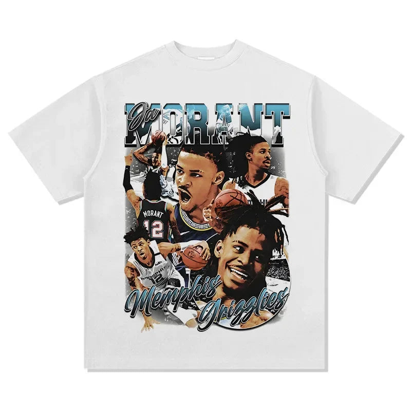 Oversized Men T Shirts US Street Basketball Printed Short Sleeve Hip-Hop Y2K Tees Commute Casual O-neck Tops Cool Boy T-shirts