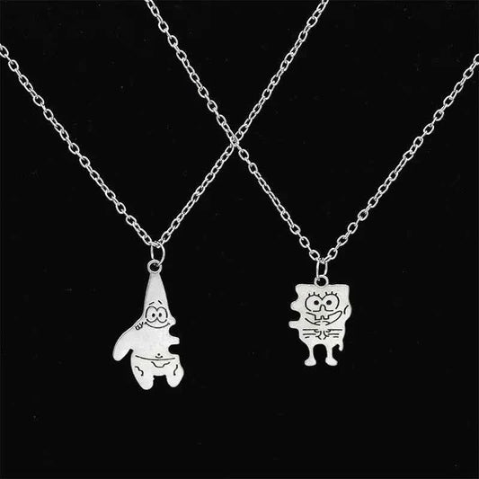 2 Pcs/ Set Fashion Best Friends Honey Love Couple Pendant Necklace Choker Gift Friendship Jewelry Wholesale