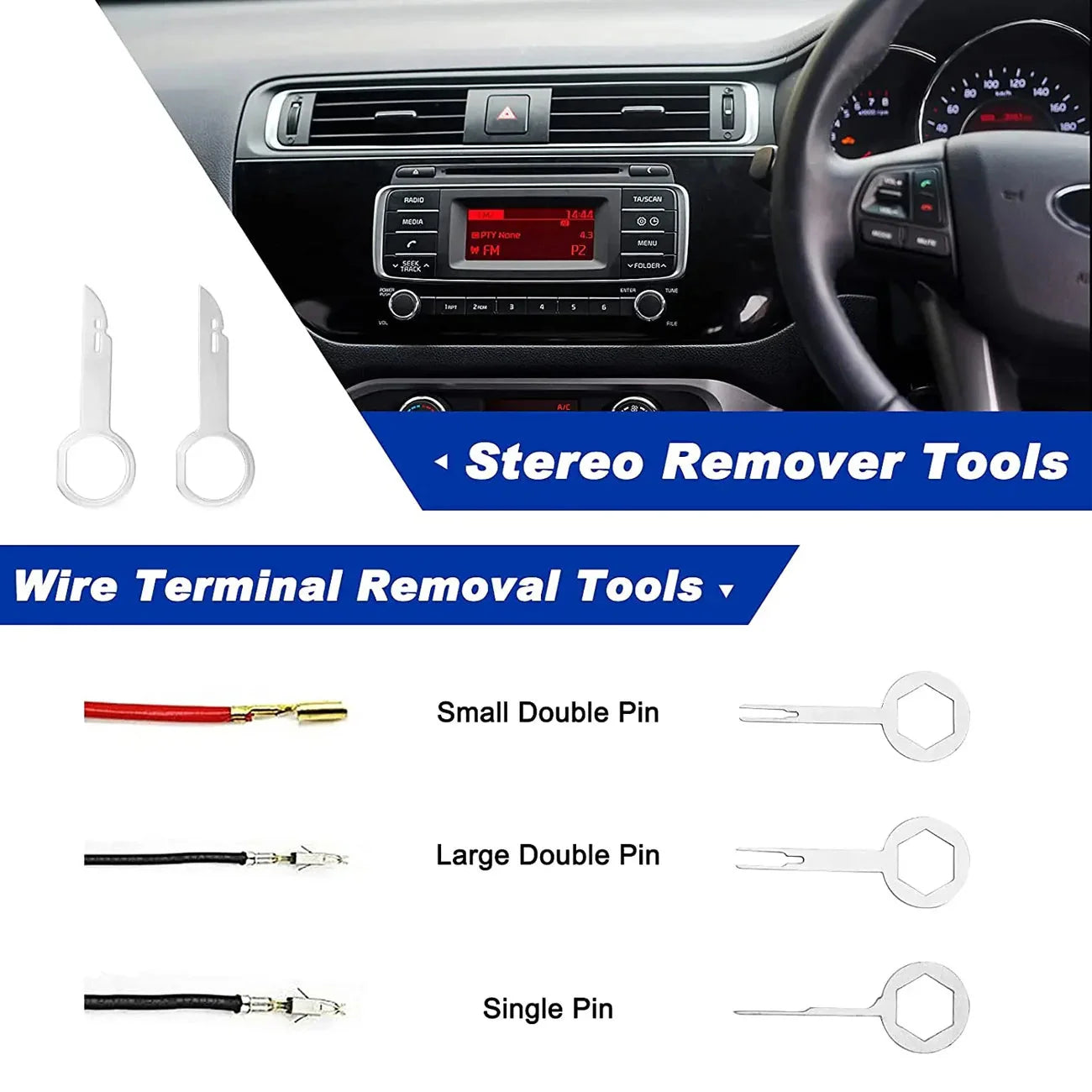 Car Trim Removal Tool Kit for Door/ Pannel/ Audio Dashboard/ Plastic Rivets/ Bumper/ Fastener Clips DIY Car Panel Disassembly