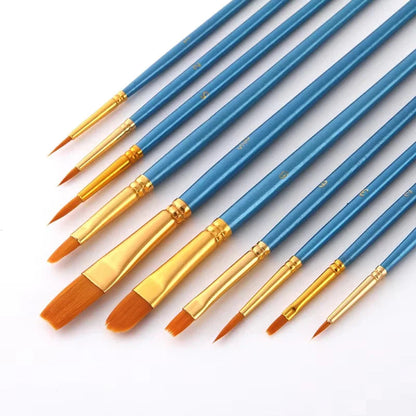 BOMEIJIA 10Pcs/Set Nylon Hair Paint Brush painting by numbers Tool brushes Watercolor Gouache Paint Brushes Drawing Art Supplies