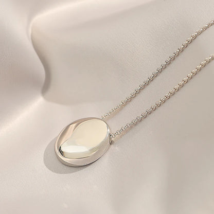 European and American Oval Pendant stainless steel Gold Color Long Necklace Fashion Jewelry Accessories Sweater Chian For Womens