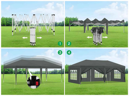 Pop Up Folding Gazebo Garden Gazebo Marquee Pergola Waterproof Windproof UV Protection party tent for Garden Camping Beach BBQ