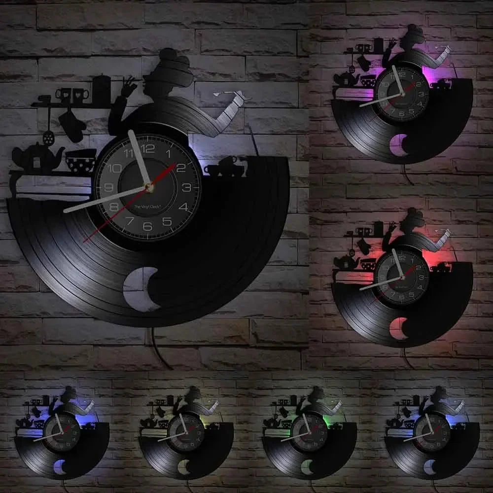 The Kitchen The Heart Of The Home Inspired Vinyl Record Clock Modern Design Vinyl Wall Watch Kitchen Decor Noiseless Timepieces