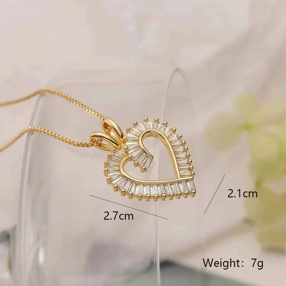 Mafisar Non-Fading Gold Color 316L Stainless Steel Party Jewelry Shiny AAA CZ Zircon Heart Pendants Necklaces For Women