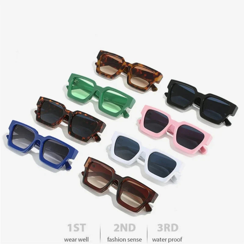 KLASSNUM Men Square Frame Sunglasses 2025 Luxury Brand Designer Sun Glasses Retro Trendy Shades UV400 Unisex Women Glasses New