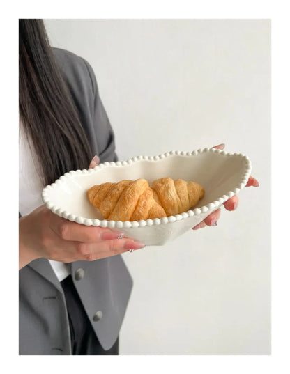 Ceramic Pearl Plates & Bowls Set - Practical Breakfast Tableware, Perfect for Modern Home Dining & Daily Use