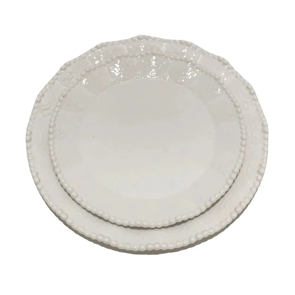 Ceramic Pearl Plates & Bowls Set - Practical Breakfast Tableware, Perfect for Modern Home Dining & Daily Use