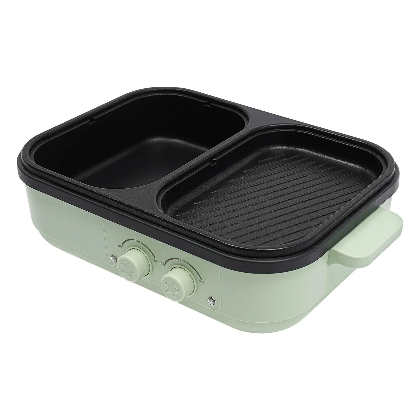 Electric Hot Pot With Grill Area Multi-purpose Hot Pot 2-In-1 Dual Temperature Control