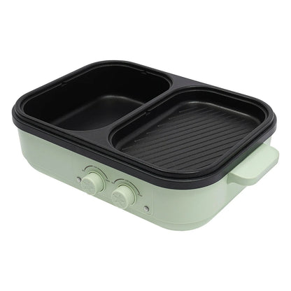 Electric Hot Pot With Grill Area Multi-purpose Hot Pot 2-In-1 Dual Temperature Control