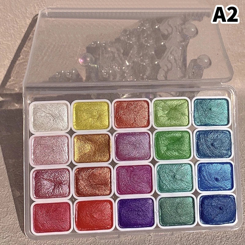 Art Watercolor Paint Oil Painting High Saturation Popular Semi-Solid 20 grids Color pigment