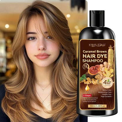 Unisex adult 4-in-1 hair dye shampoo, hair dye shampoo foam, plant-based hair dye, easy to shampoo, cover gray hair