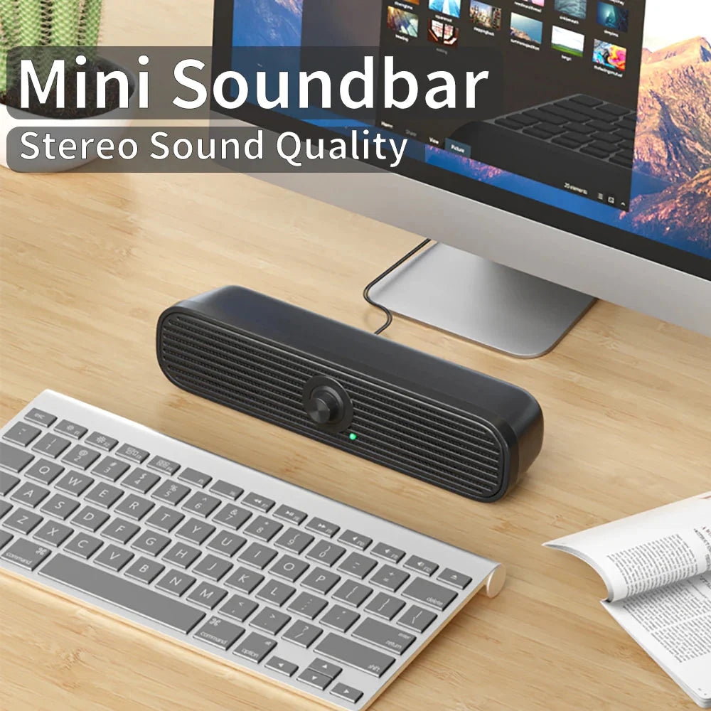 COOMAER Surround Desktop PC Speaker Home Stereo 3.5Aux USB Soundbar System Computer TV Phone HIFI Subwoofer Wired Strong Bass
