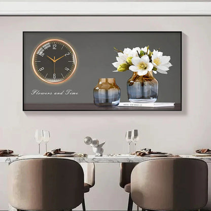 Large Size Aluminum alloy framed Artwork Wall Clock, Luxurious Muted Quartz Clock for Home Decor,living Room,bed Room Décor