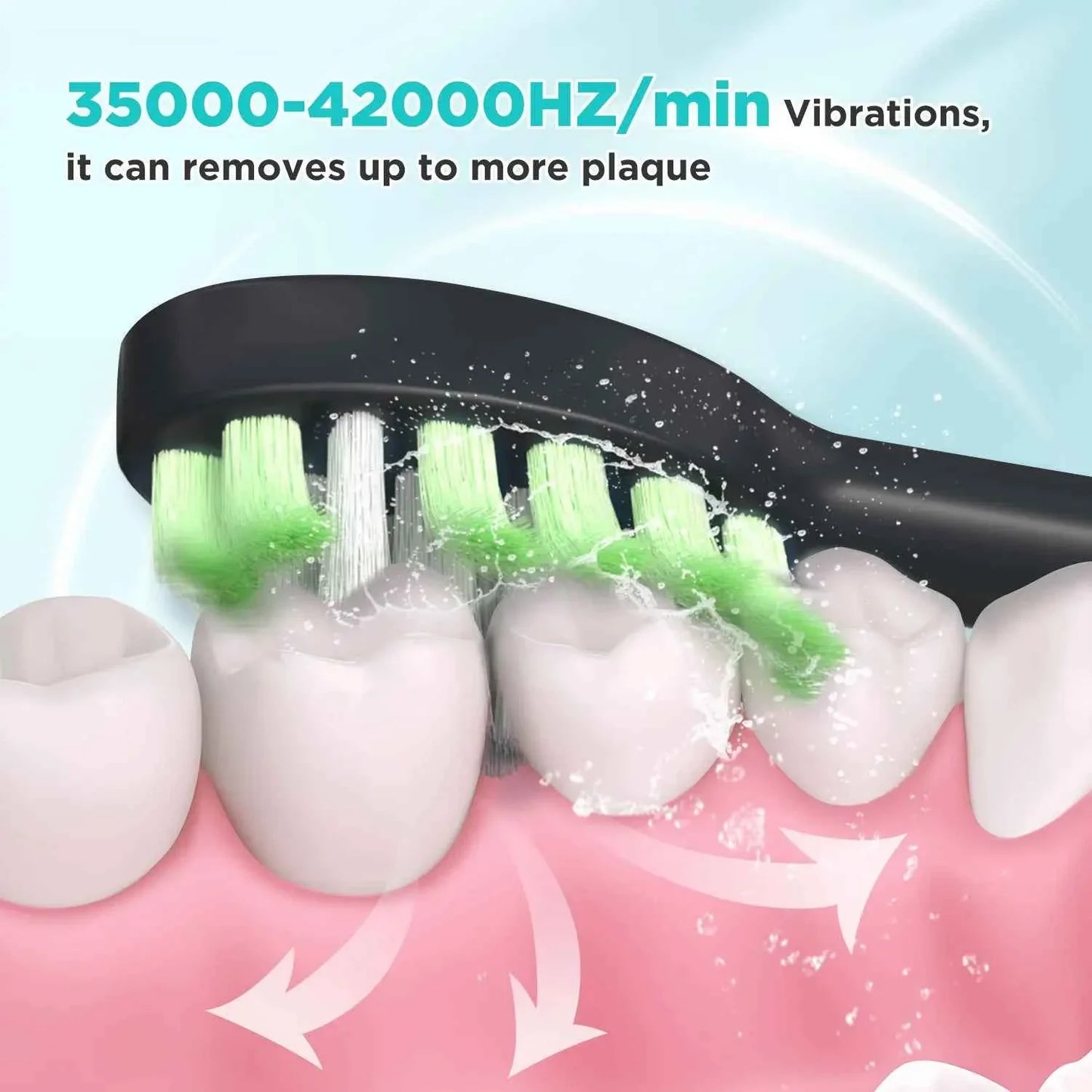 Fairywill FW-Y05 Electric Sonic Toothbrush - Rechargeable Adult Toothbrush with 8 Replacement Heads