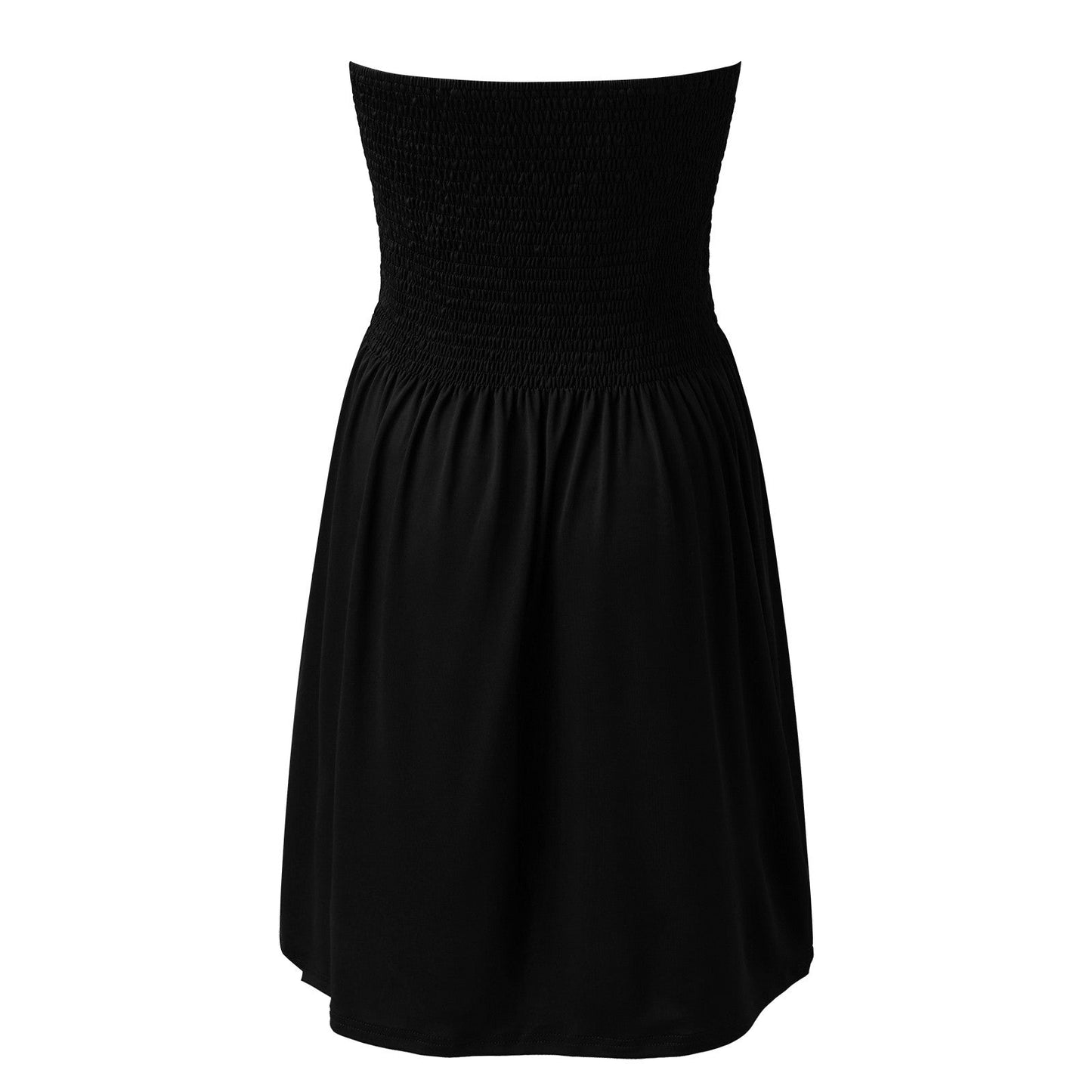 Sexy Off Shoulder Strapless Dress Women Summer Pleated Elastic Waist Party Beach Dresses Ladies Elegant Beach Flowy A Line Dress