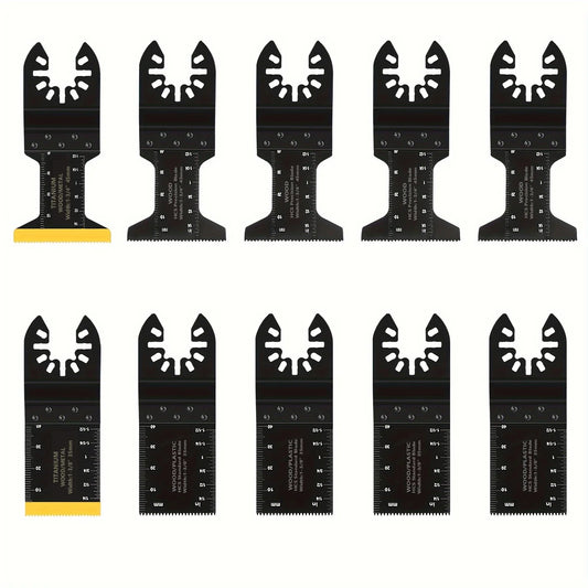 Titanium Oscillating Blades Kit: Cuts Metal/Wood/Plastic/Hard Material/Nails. Fits Dewalt, Rockwell, Milwaukee, Makita, Bo