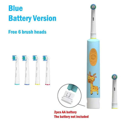 Kids Electric Toothbrush Colorful Cartoon Soft Bristle Rounded Vibrate Heads Teeth Brush Gum Care Battery Power 3-15 Years Old