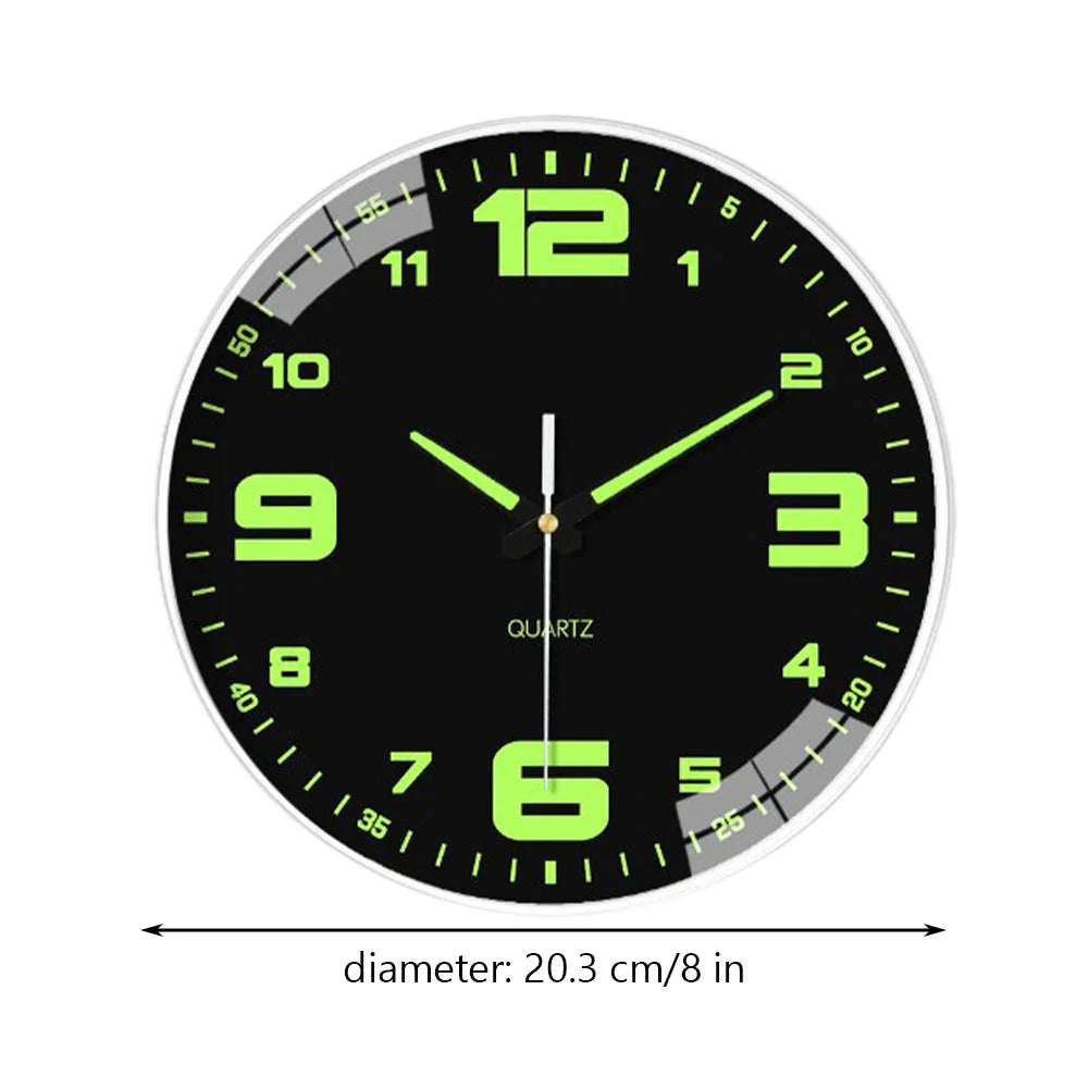 Glow In The Dark Luminous Numbered Round Clock