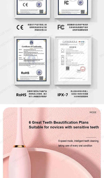 Xiaomi Mijia Sonic Electric Toothbrush Smart Timing Tooth Brush Teeth Whitening Fast Charging Base Toothbrush Replacement Head