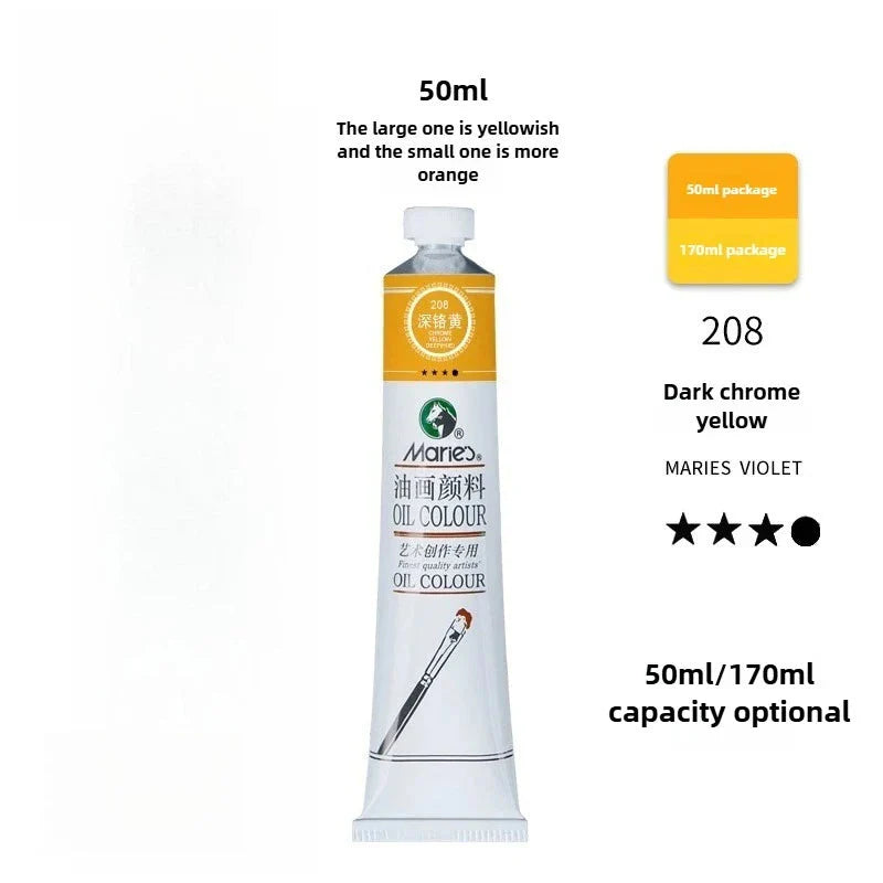 Maries Oil Paint 50ML Oil Painting Art Creation Pigment Large Oil Paint Paint Single Commonly Used 24 Colors