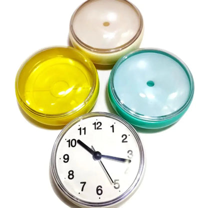 Mini Sucker Wall Clock Bathroom Anti-Fog Waterproof 7cm Kitchen Toilet Small Quartz Table Clock