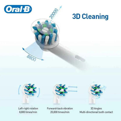 Oral B Electric Toothbrush Pro600 3D Action Daily Clean Pressure Sensor Gum Care Waterproof Rechargeable 7-Day Battery Life