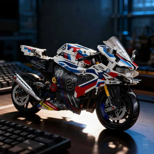 1:8 Motorcycle Building Blocks Set Super Motorbike Model Kit Technical Racing Kids Assembled Toys Gifts For Boys And Girls