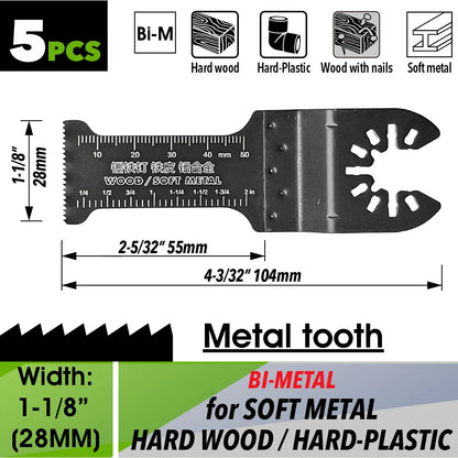 Oscillating Saw Blades Kit，Multitool Blades - Compatible with Milwaukee Dewalt  Worx Skil AEG Ryobi