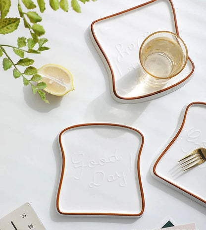 Ceramic Dinner Plate Household Creative Bread Plate Toast Plate Dessert Plates Cake Plates Breakfast Plates Ceramic Tableware