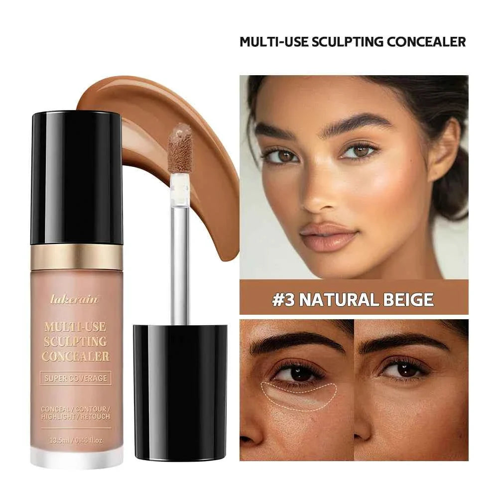 Lakerain Multi-purpose Concealer For Face Covers Freckles Even Skin Tone Moisturizing Long-lasting Sculpting Liquid Concealer