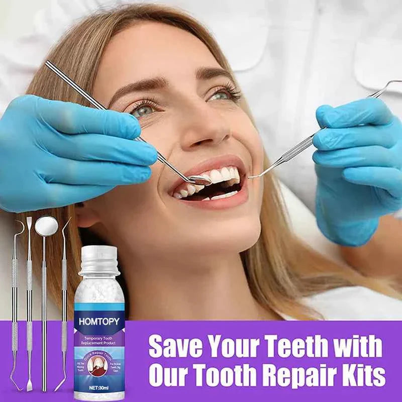 Moldable Teeth Repair Kit Temporary Dental Replacement Kit Thermal Beads For Filling Fix The Missing And Broken Tooth Artificial