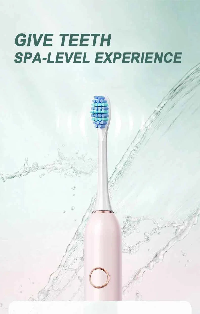 Adults Sonic Electric Toothbrush   with 6 Cleaning Modes USB Rechargeable with Multiple Replacement Brush Heads