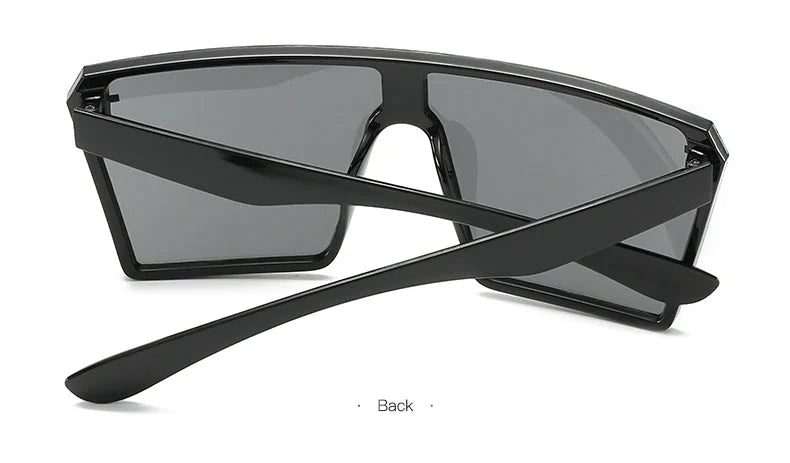 Oversized Square Sunglasses Women 2024 Luxury Brand Fashion Flat Top Red Black Clear Lens Men Fishing Shade Mirror UV400