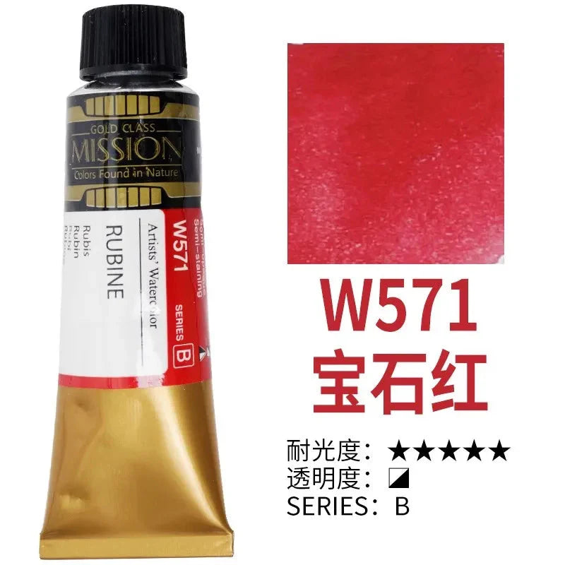 Korea MIJELLO tube watercolor artist 15ml watercolor paint mission series art supplies
