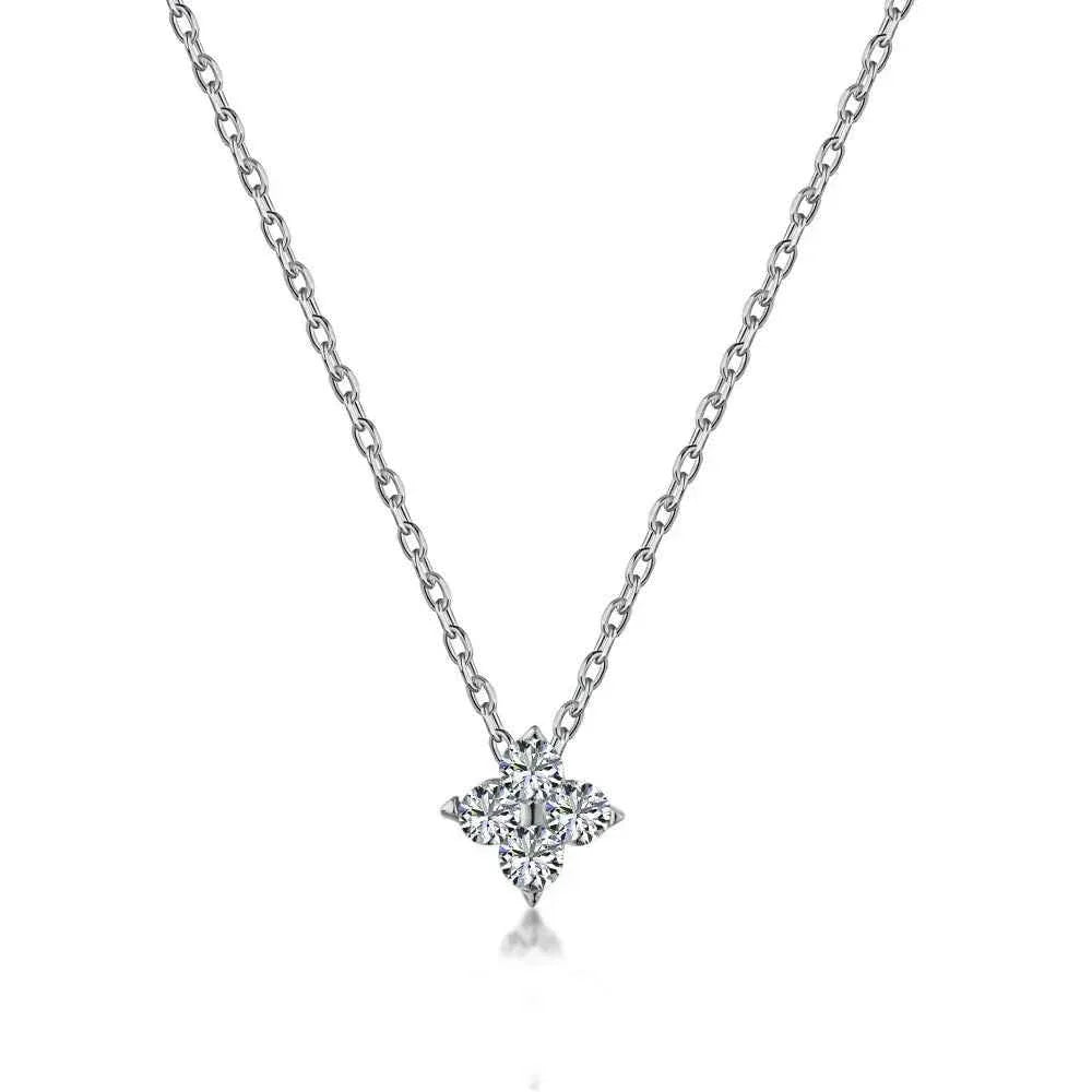 New Stainless Steel Zircon Necklaces for Women 18K Gold Plated Four Leaf Grass Collar Chain Necklace Luxury Jewelry Gift