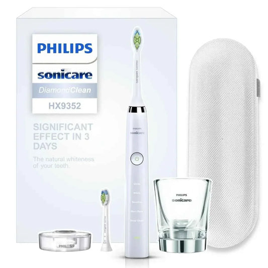 Philips Sonicare Diamond Clean HX9332 Electric Toothbrush Handle,Equipped with a travel charging case and two brush heads