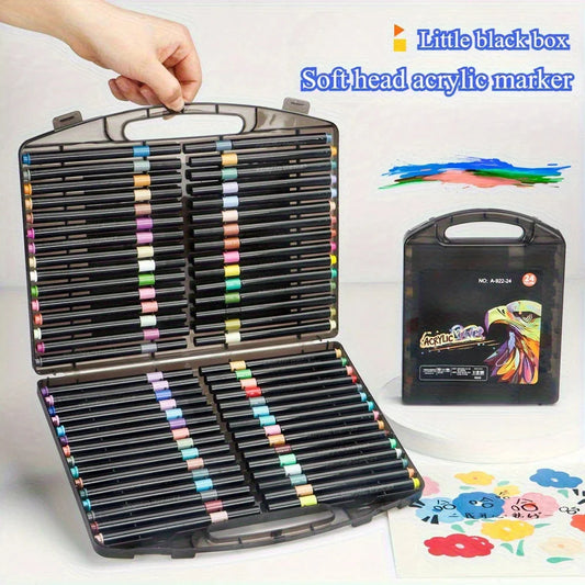 12/24/36/48 Colors Art Acrylic Markers Waterproof For Painting Wood Stone DIY Student Gift Art Stationery School Supplies
