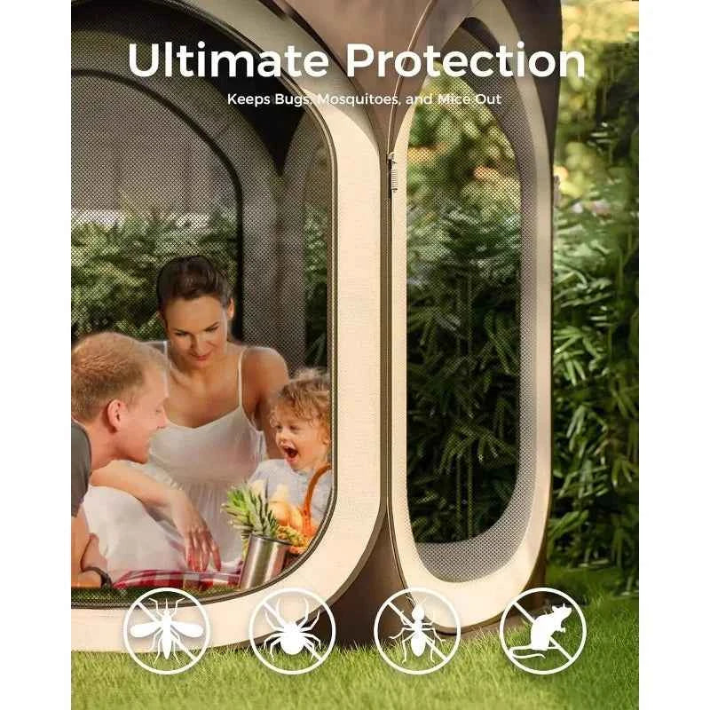 Oxford Screen Pop Up House Room Tent Canopy Sun Shade Shelter Portable Gazebo for Patio Backyard Deck and Outdoor Activities