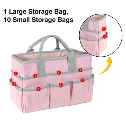 Art Supplies Teacher Portable Storage Bag, Gardening and Trimming Tool Bag, Craft Work Storage Bag, Portable Foldable Tote Pouch