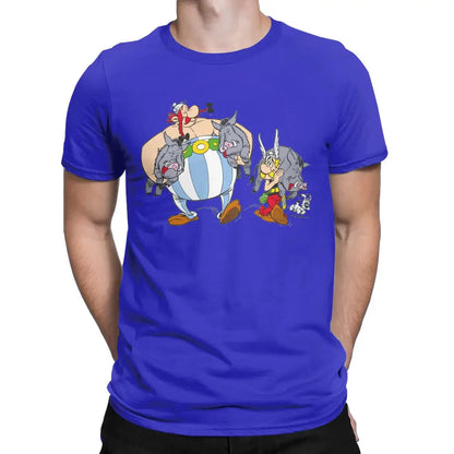 Men T-Shirts Asteriks And Obeliks With Bor Cool 100% Cotton Tees Short Sleeve T Shirt Round Neck Tops Classic