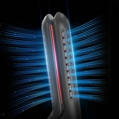 2 In 1 Hair Curling Iron With Cooling Air Hair Straightener Curler 220°C Dual Voltage Ceramic Glazed Plate Flat Irons