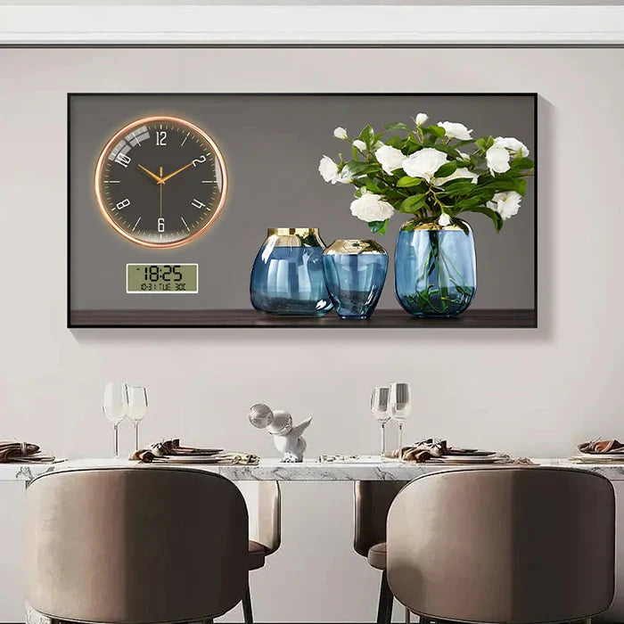Large Size Aluminum alloy framed Artwork Wall Clock, Luxurious Muted Quartz Clock for Home Decor,living Room,bed Room Décor